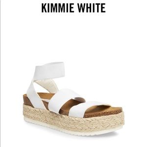Steve Madden Kimmie White Elastic Band Espadrilles